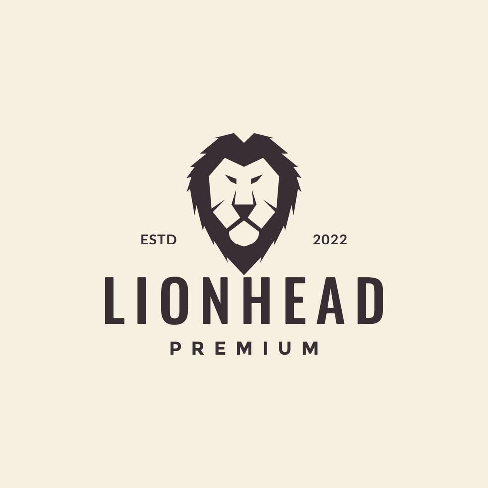 cabeza león simple hipster diseño de logotipo vector gráfico símbolo icono ilustración idea creativa