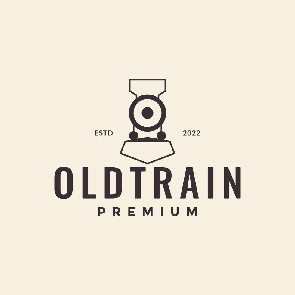 simple old train line hipster logo design vector graphic symbol icon illustration creative idea