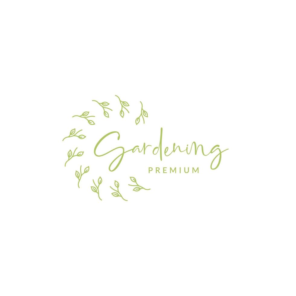 hoja femenina redondeada jardinería diseño de logotipo vector gráfico símbolo icono ilustración idea creativa