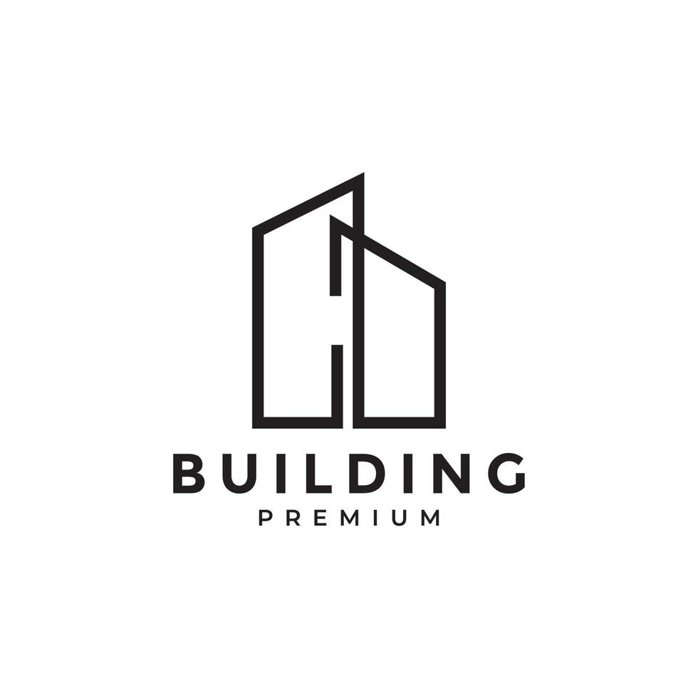 line minimalist continuous line architect building logo design vector graphic symbol icon illustration creative idea