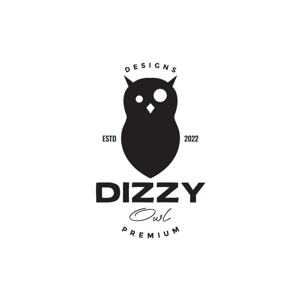 dizzy bird owl logo design vector graphic symbol icon illustration creative idea