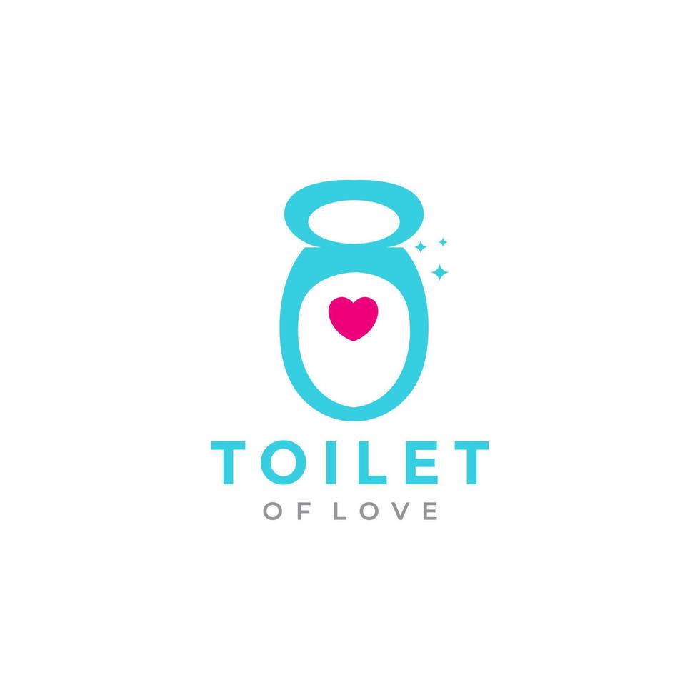 toilet with love shape logo design vector graphic symbol icon illustration creative idea