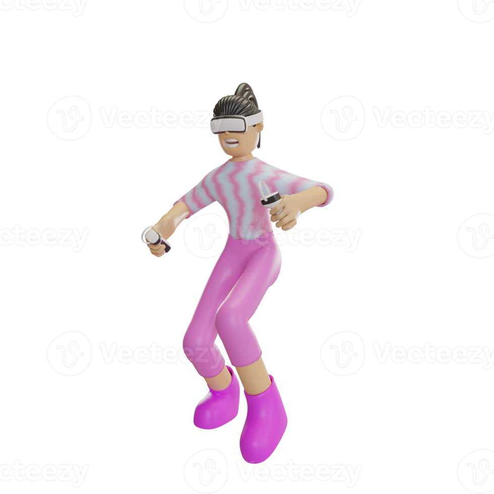 metaverse illustration with character 3d png