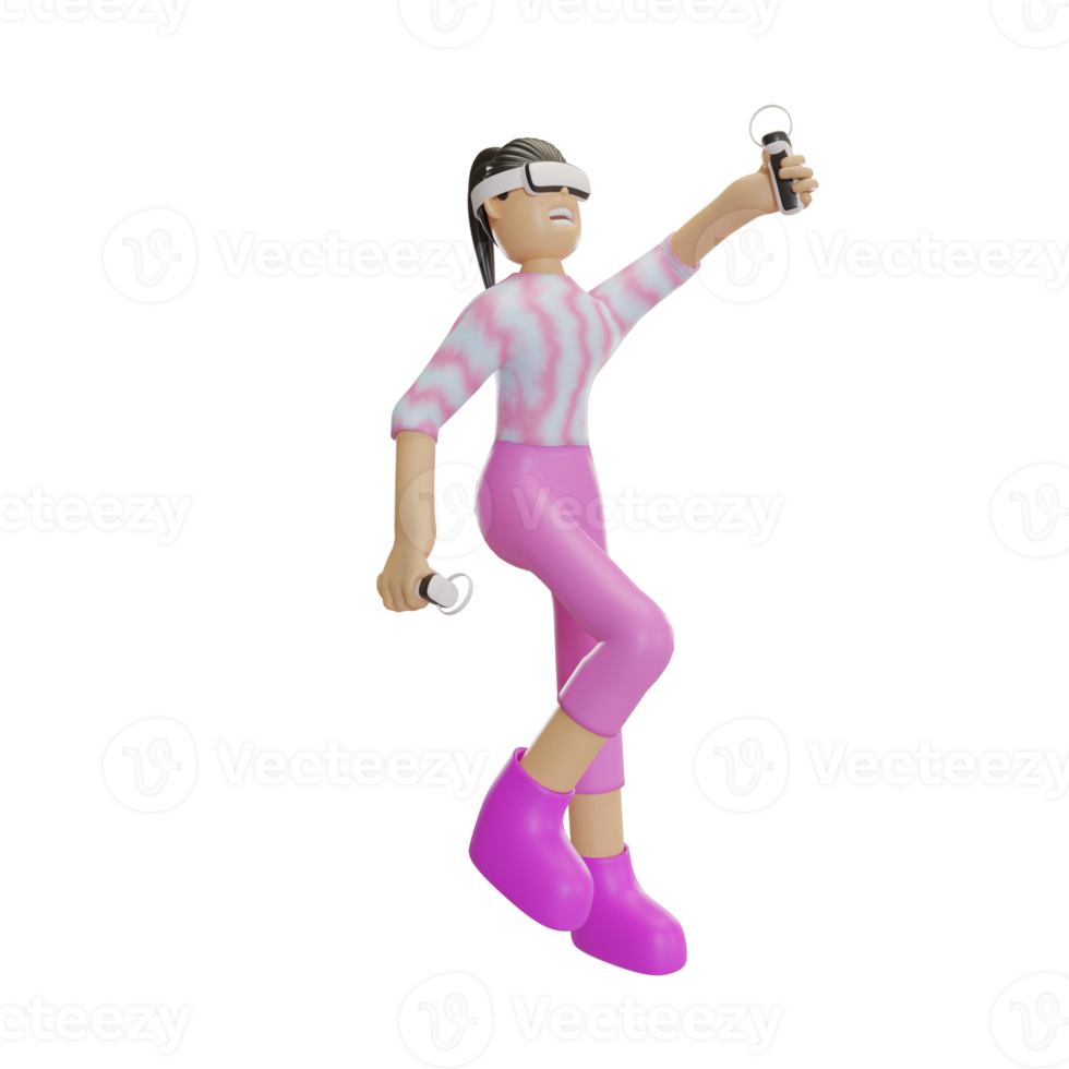 metaverse illustration with character 3d png