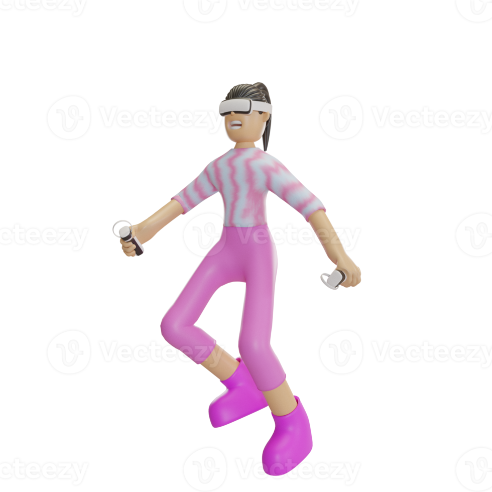 metaverse illustration with character 3d png