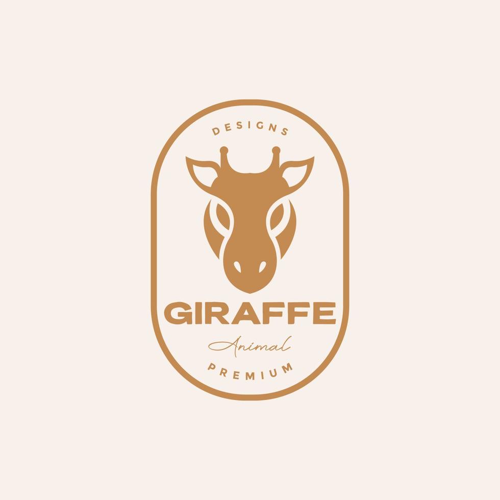 head minimal giraffe badge logo design vector graphic symbol icon illustration creative idea