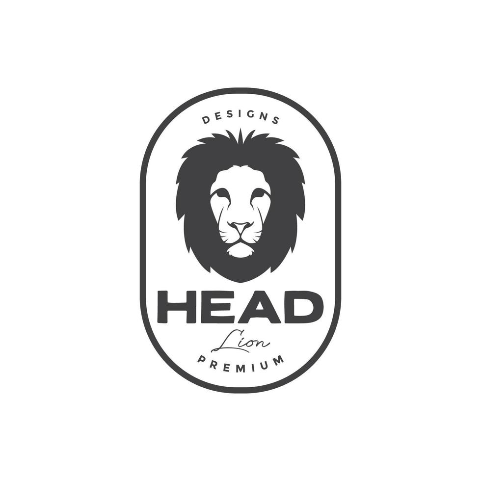 cabeza león bestia insignia vintage simple logotipo diseño vector gráfico símbolo icono ilustración idea creativa