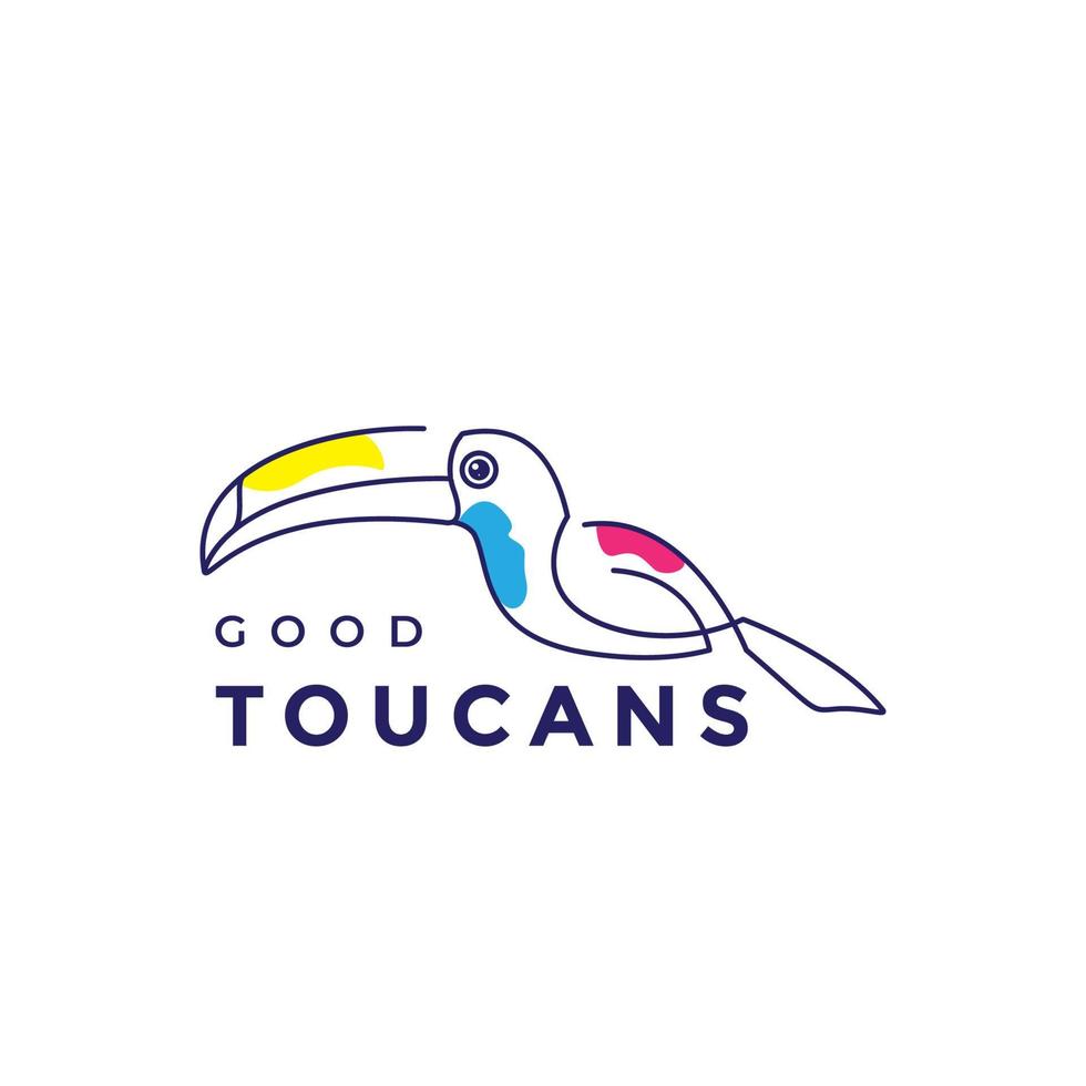 continuous line abstract bird toucan logo design vector graphic symbol icon illustration creative idea
