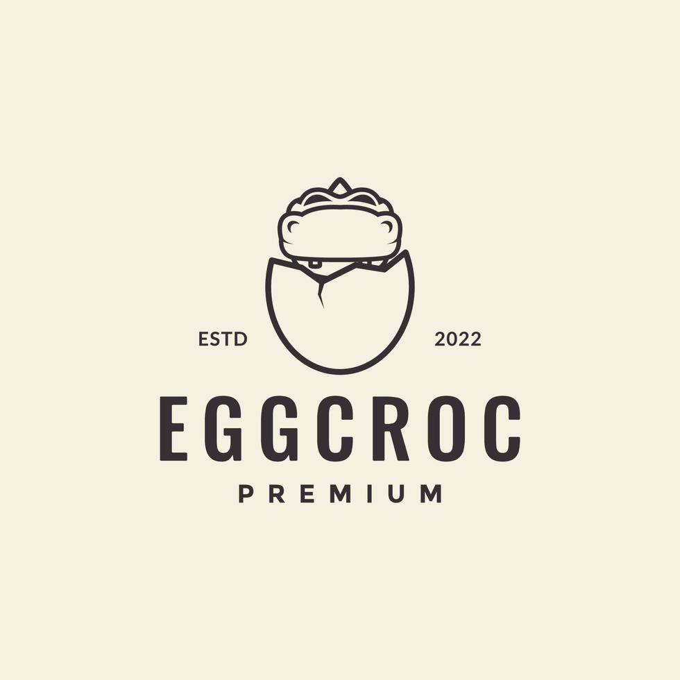egg crocodile born logo design vector graphic symbol icon illustration creative idea