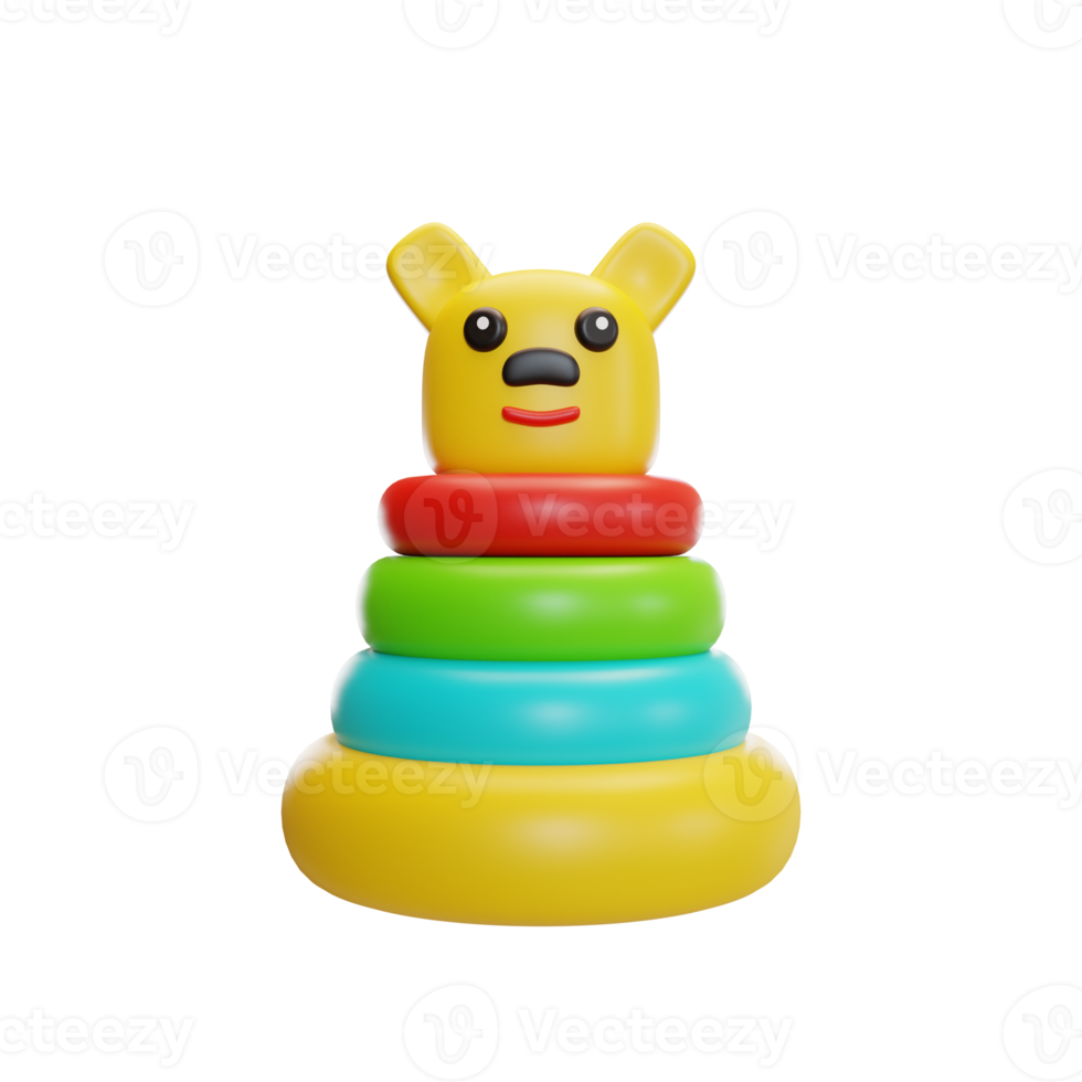 stacking toys illustration 3d png