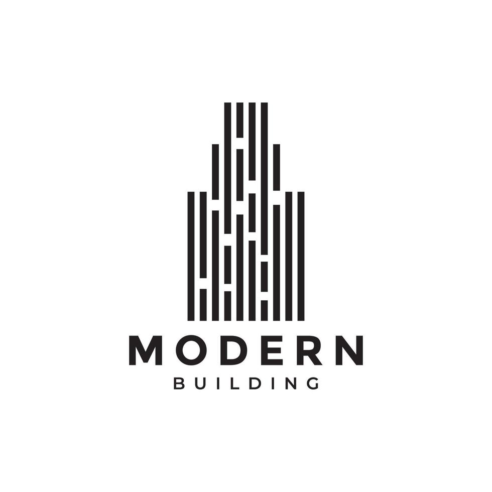 modern architect skyscraper building futuristic logo design vector graphic symbol icon illustration creative idea