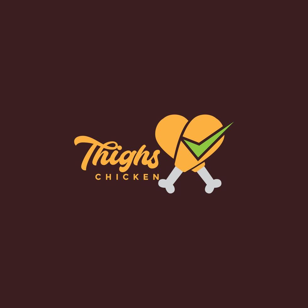 raw thighs chicken good fresh logo design vector graphic symbol icon illustration creative idea