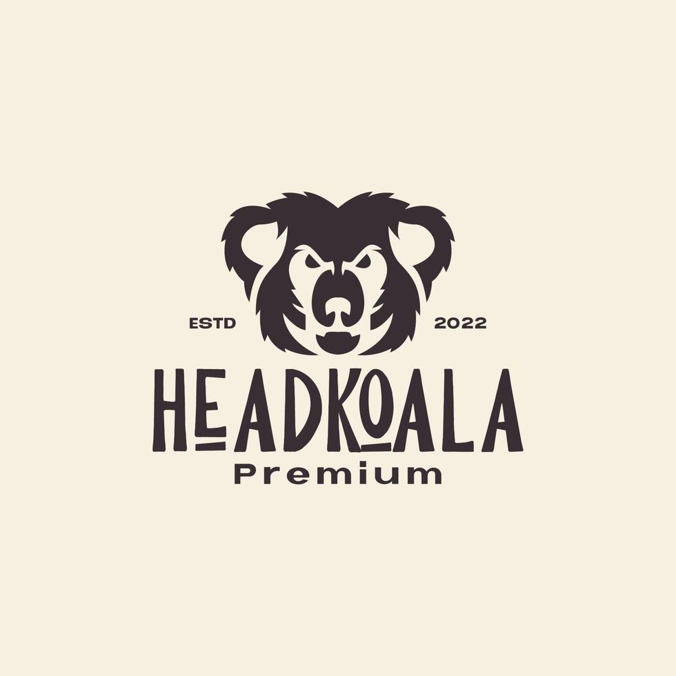 head koala retro logo design vector graphic symbol icon illustration creative idea