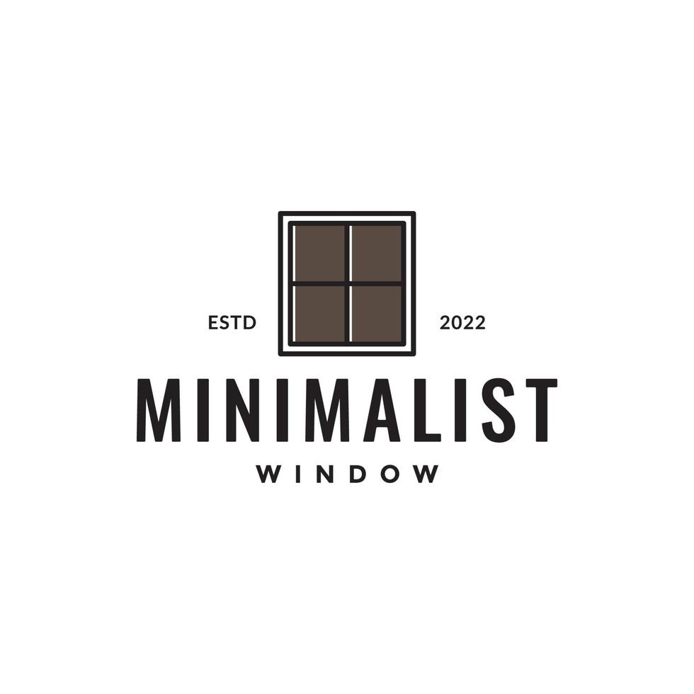 minimalist window square line logo design vector graphic symbol icon illustration creative idea