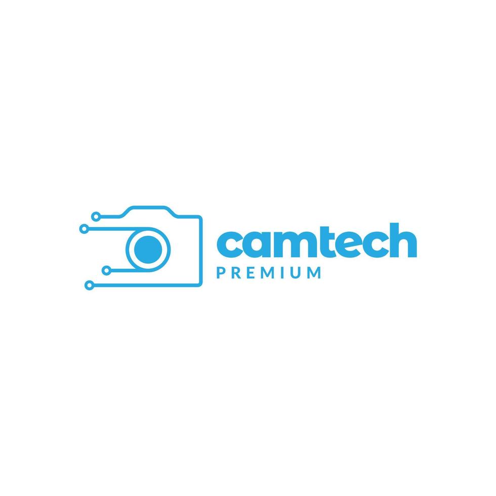 line camera tech dots logo design vector graphic symbol icon illustration creative idea