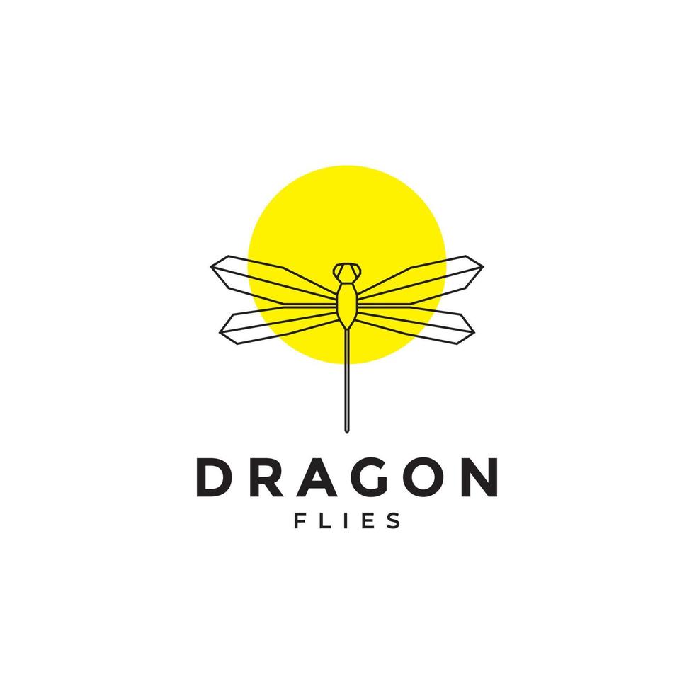 line minimal insect dragonfly abstract logo design vector graphic symbol icon illustration creative idea