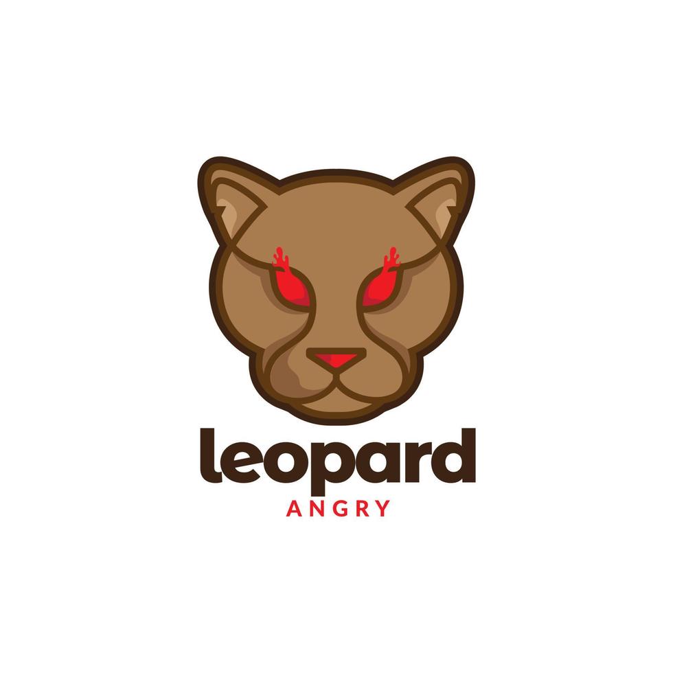 cabeza color leopardo enojado diseño de logotipo vector gráfico símbolo icono ilustración idea creativa