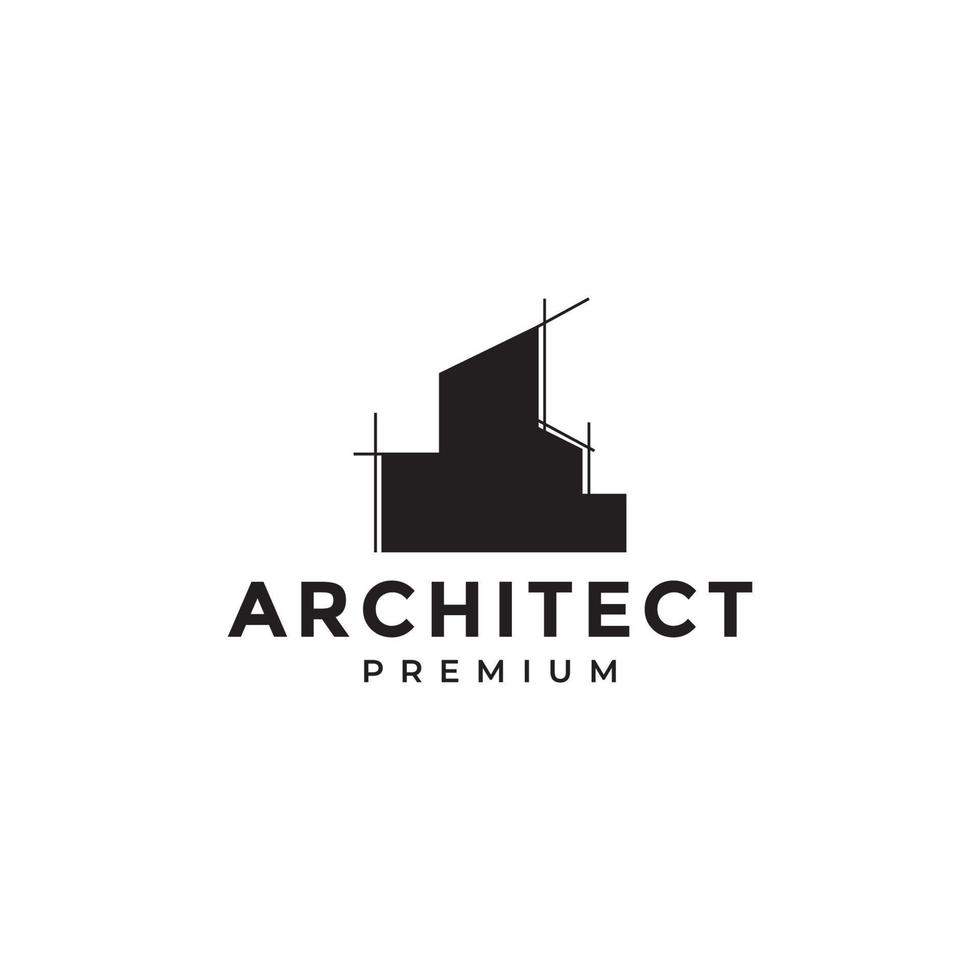 structure architect building unique home logo design vector graphic symbol icon illustration creative idea