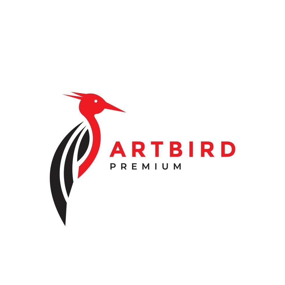 geometric bird colored woodpecker logo design vector graphic symbol icon illustration creative idea