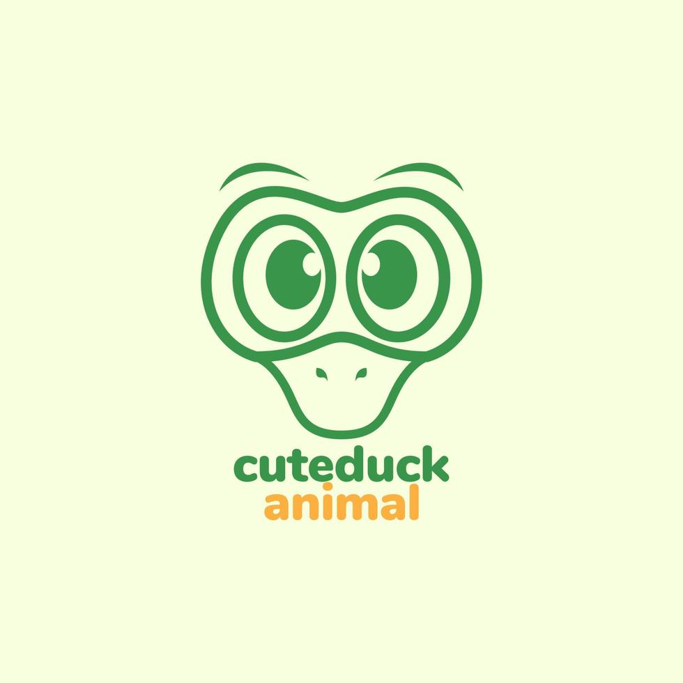 cute face duck green logo design vector graphic symbol icon illustration creative idea