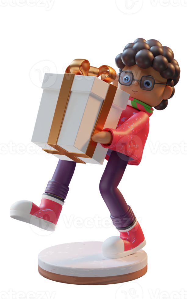 3D Illustration Character, Happy Merry Christmas, used for web, app, infographic, print, etc png