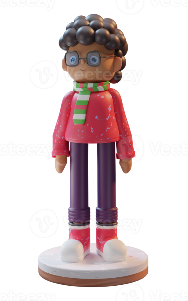 3D Illustration Character, Happy Merry Christmas, used for web, app, infographic, print, etc png
