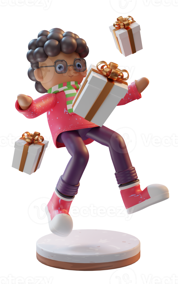 3D Illustration Character, Happy Merry Christmas, used for web, app, infographic, print, etc png