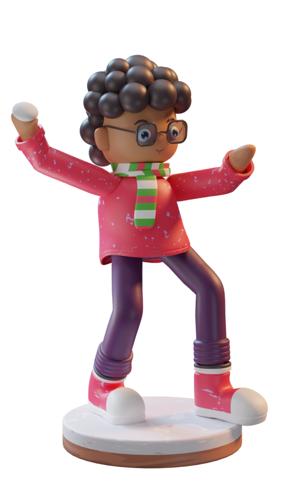 Personagem de ilustração 3D, feliz natal, usado para web, app, infográfico, impressão, etc png