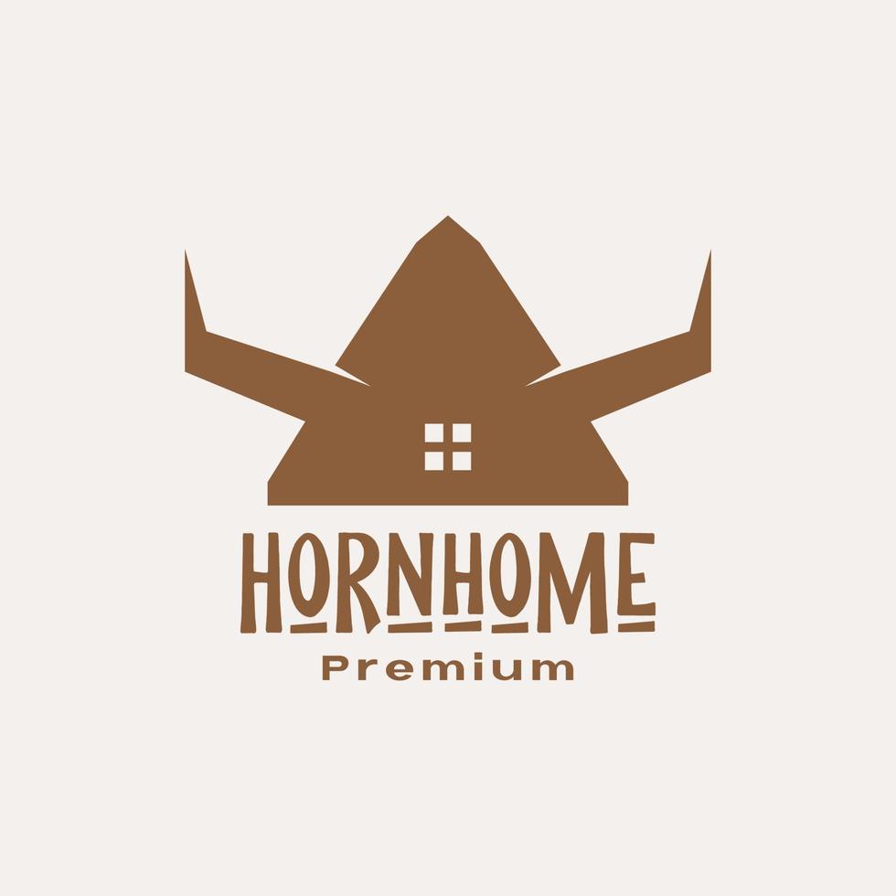 vintage roof home with horns logo design vector graphic symbol icon illustration creative idea