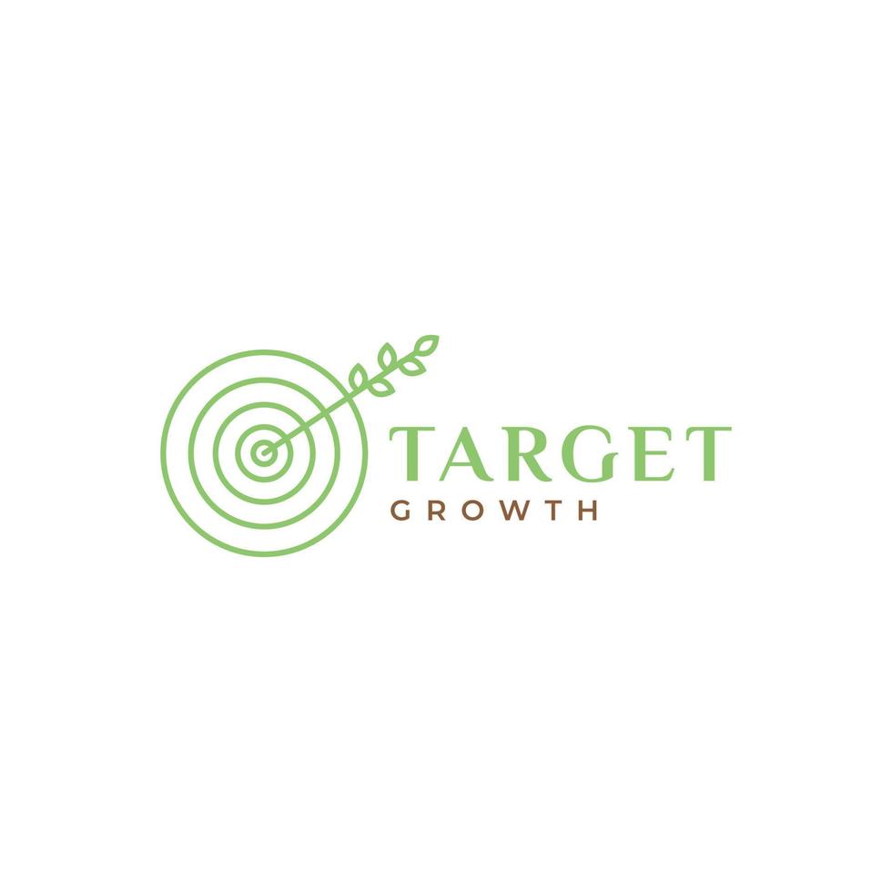 line circle target with leaf growth logo design vector graphic symbol icon illustration creative idea