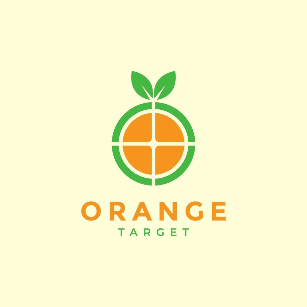 enfoque objetivo naranja fruta logotipo diseño vector gráfico símbolo icono ilustración idea creativa