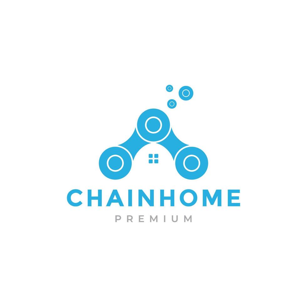 chain connect home logo design vector graphic symbol icon illustration creative idea