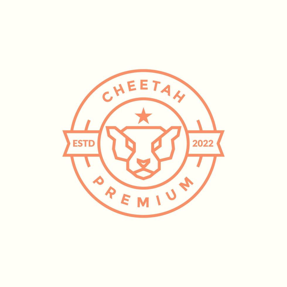 head line cheetah with badge logo design vector graphic symbol icon illustration creative idea