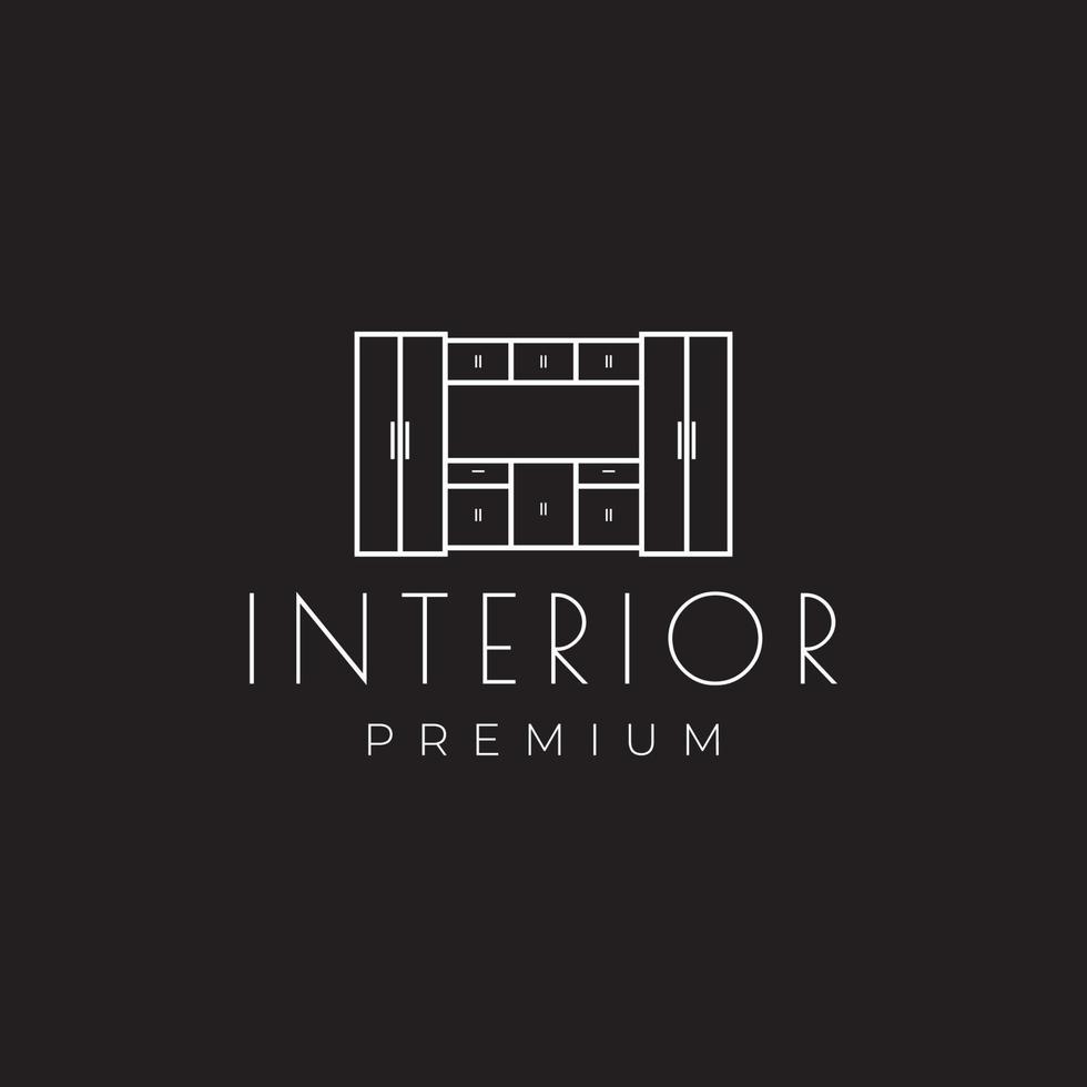 línea minimalista moderno interior armario logotipo diseño vector gráfico símbolo icono ilustración idea creativa