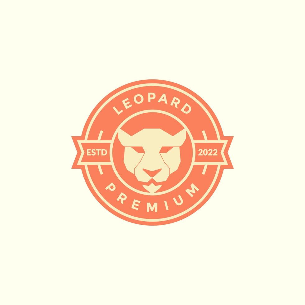 head leopard simple colored badge logo design vector graphic symbol icon illustration creative idea