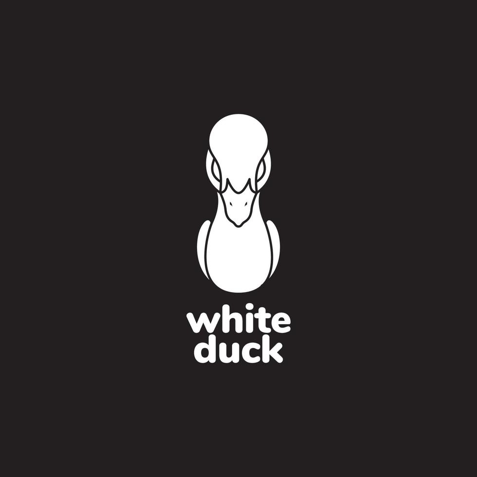 diseño de logotipo de pato simple blanco símbolo gráfico vectorial icono ilustración idea creativa vector