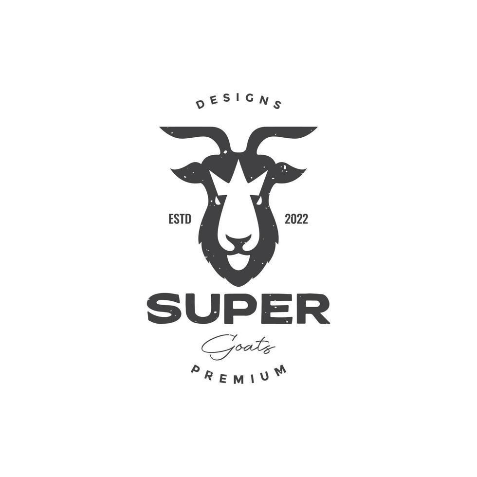head goat unique shape logo design vector graphic symbol icon illustration creative idea