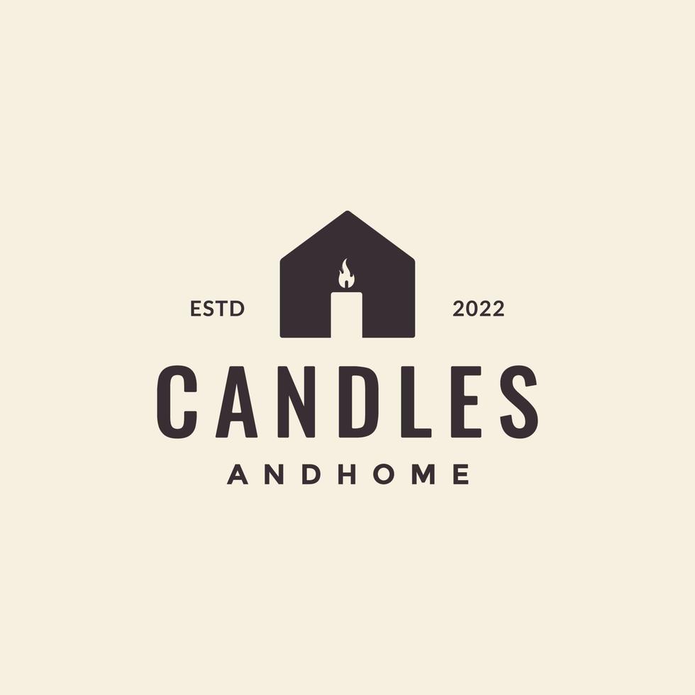 negative space home with candle logo design vector graphic symbol icon illustration creative idea