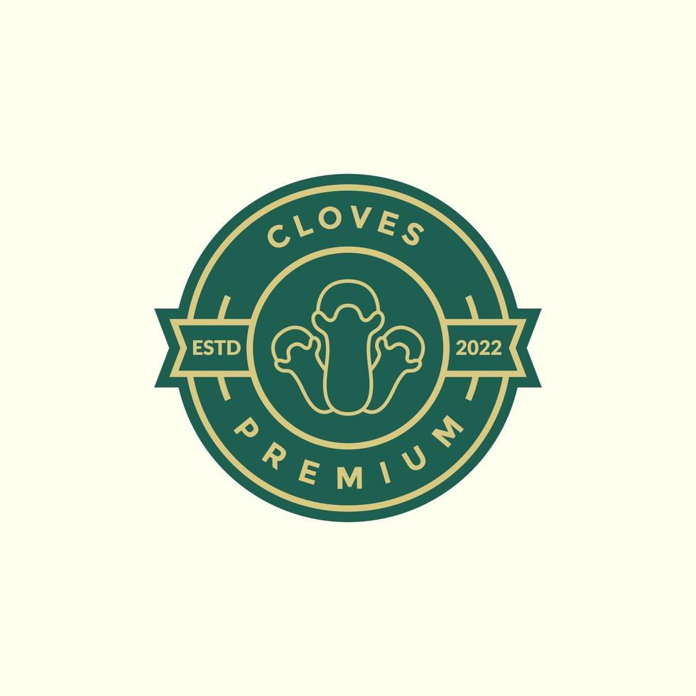 line cloves badge vintage logo design vector graphic symbol icon illustration creative idea