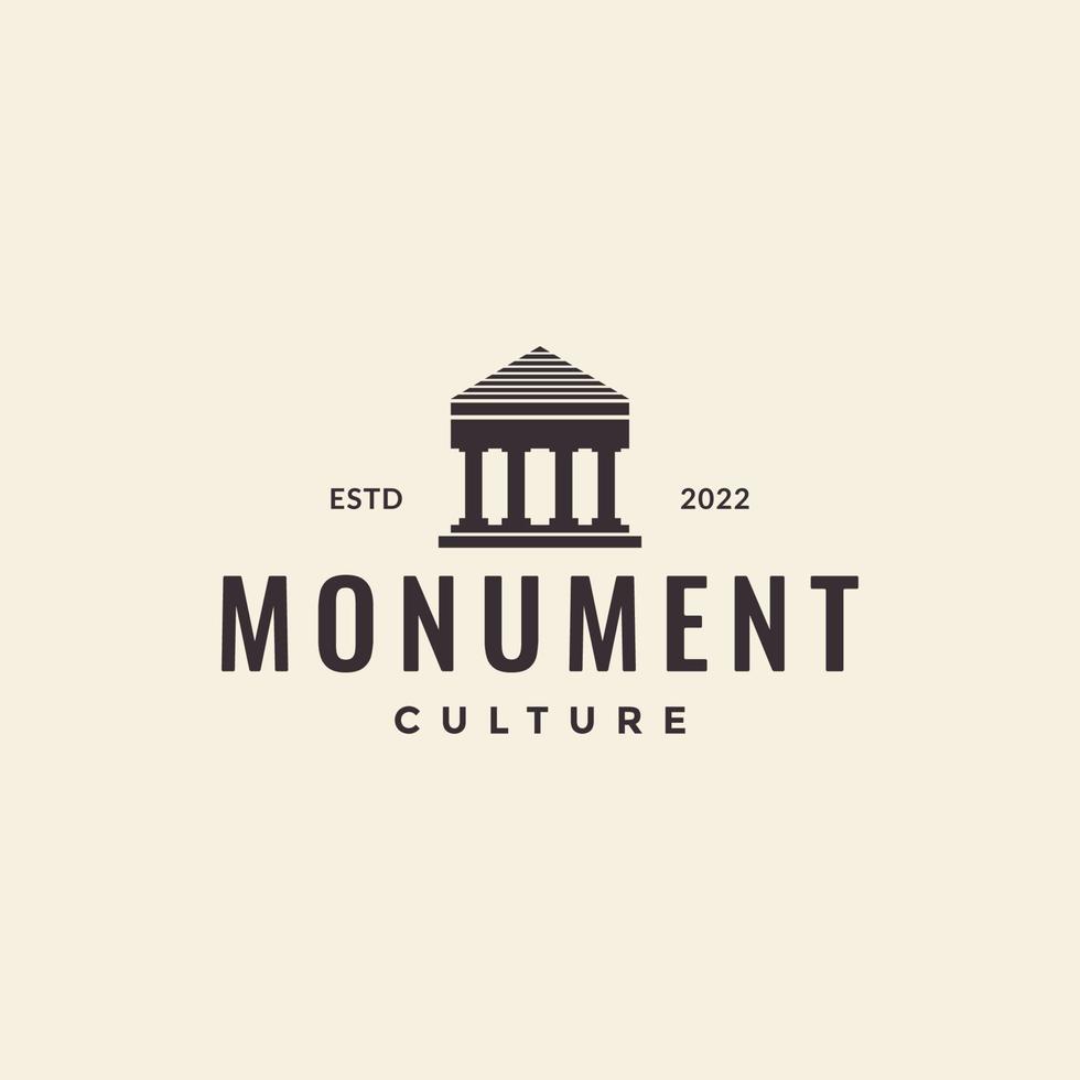 monument pillar hipster logo design vector graphic symbol icon illustration creative idea