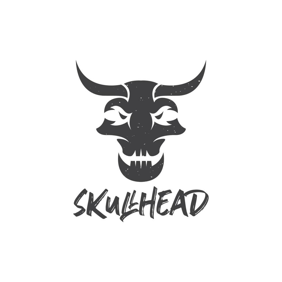 herbivore head skull logo design vector graphic symbol icon illustration creative idea