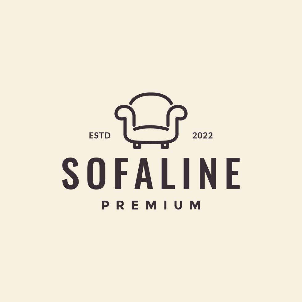 line hipster interior minimal sofa logo design vector graphic symbol icon illustration creative idea