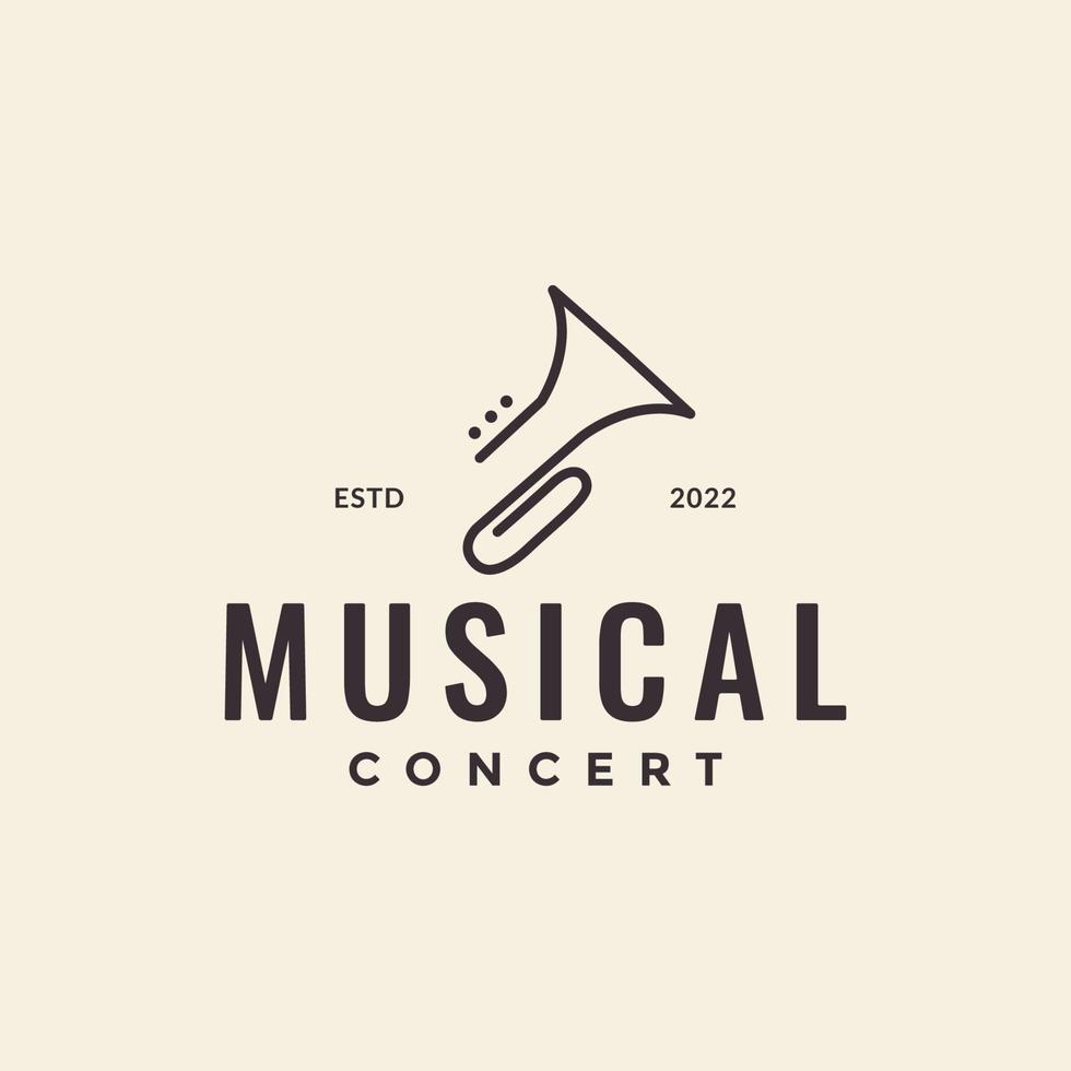 line simple minimal saxofon logo design vector graphic symbol icon illustration creative idea