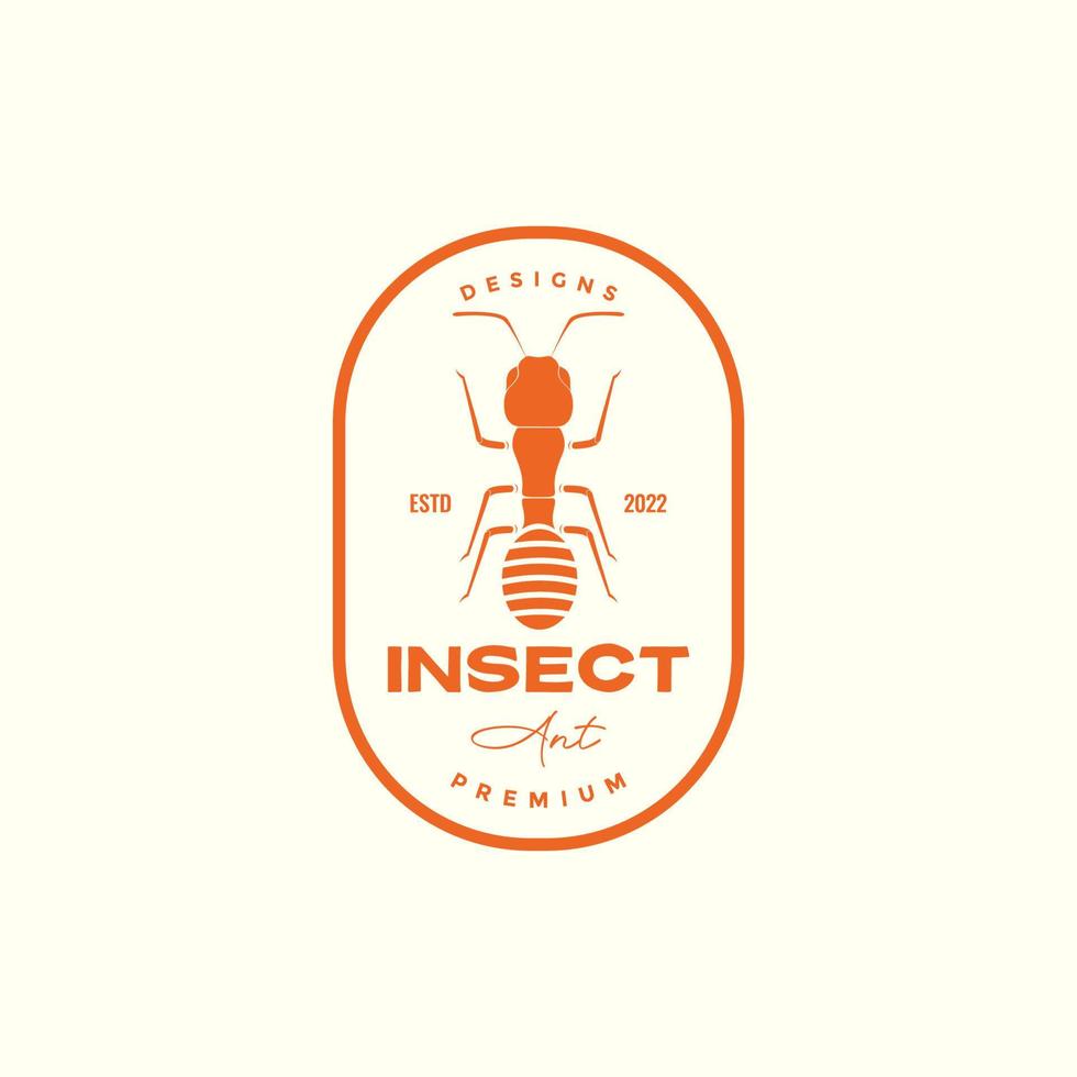 insecto hormiga color vintage insignia diseño de logotipo vector gráfico símbolo icono ilustración idea creativa