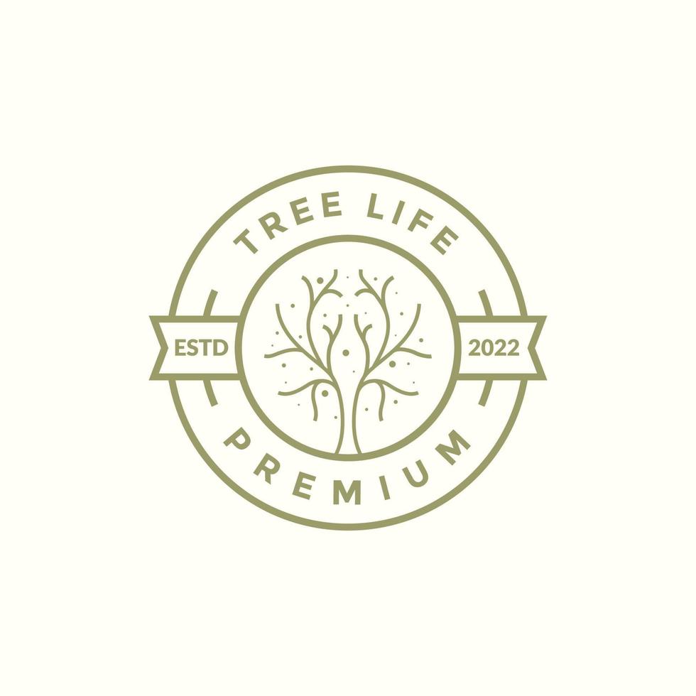 plant branch with simple badge logo design vector graphic symbol icon illustration creative idea