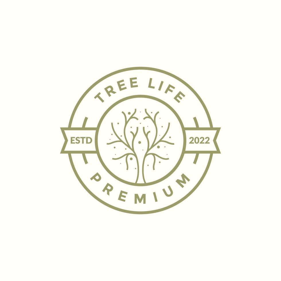 plant branch with simple badge logo design vector graphic symbol icon illustration creative idea