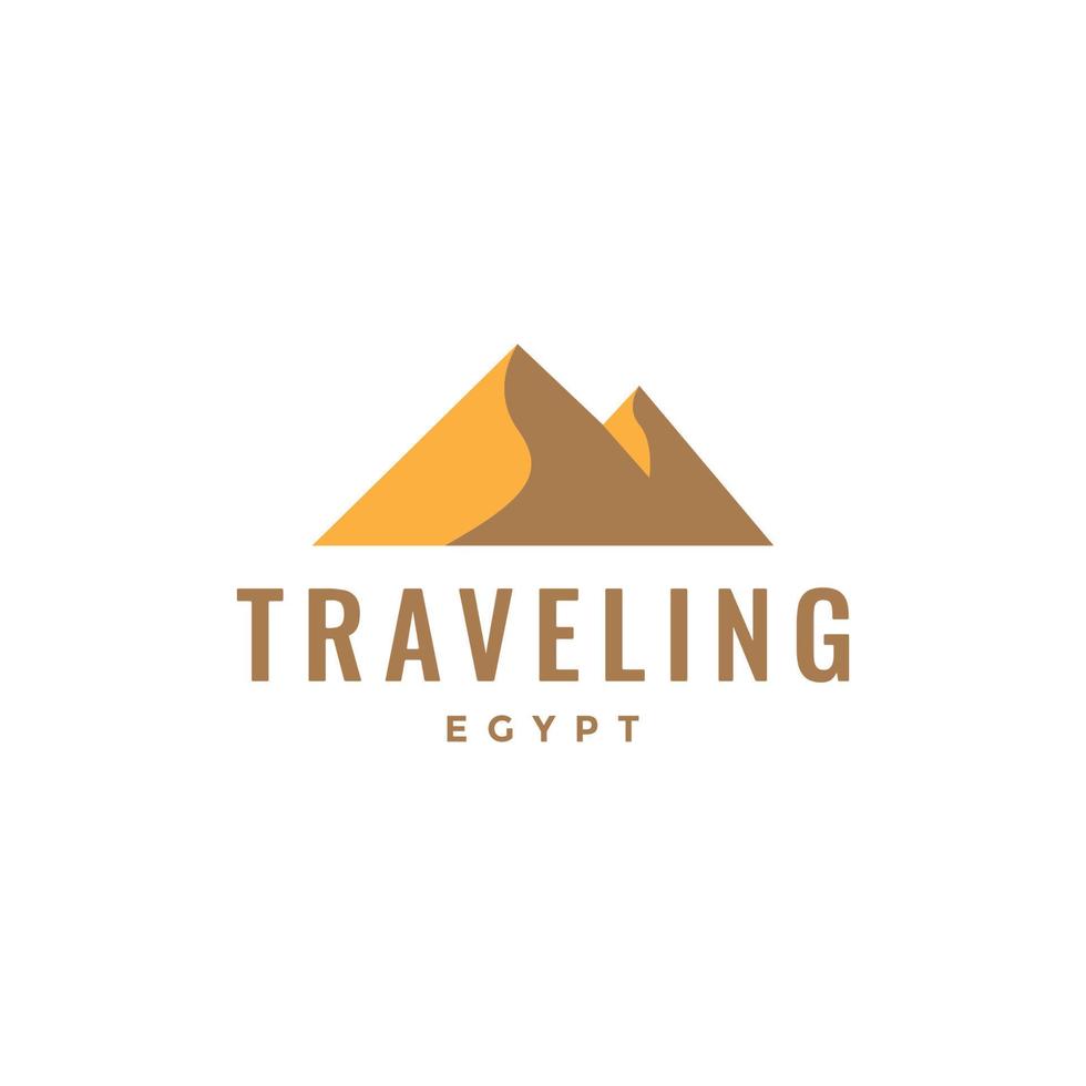 triángulo desierto colina egipto diseño de logotipo vector gráfico símbolo icono ilustración idea creativa