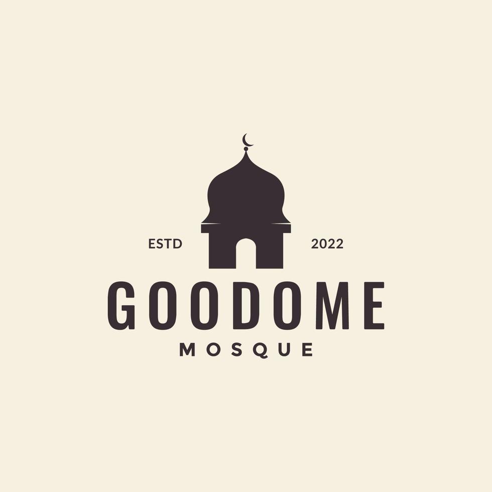 hipster minimal dome mosque logo design vector graphic symbol icon illustration creative idea