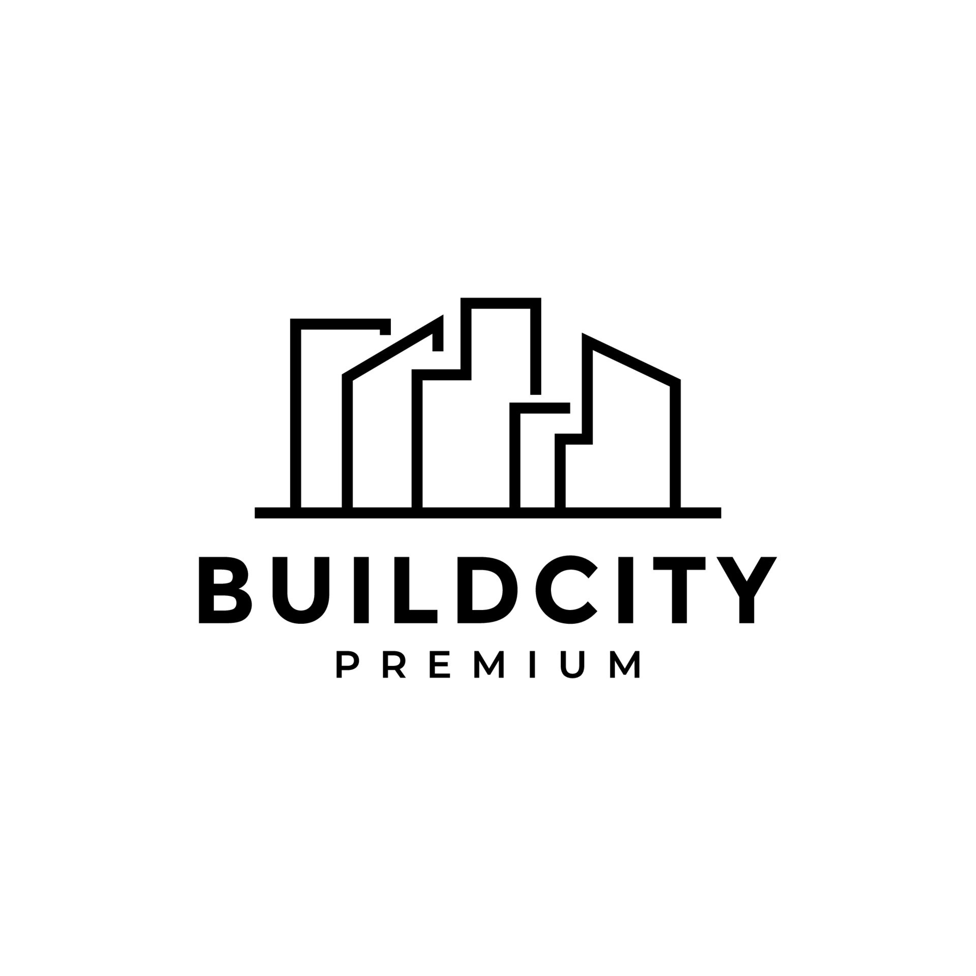 minimal line building city logo design vector graphic symbol icon ...