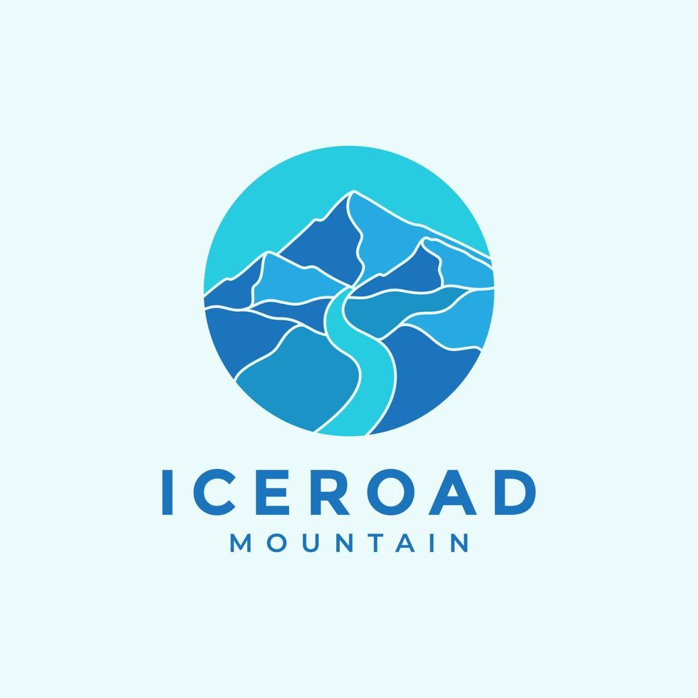 colorido azul montaña y lago diseño de logotipo vector gráfico símbolo icono ilustración idea creativa